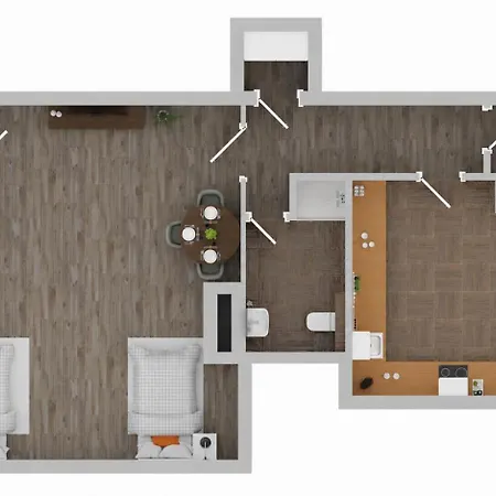 Mit 2 Einzelbetten Und Balkon Apartment